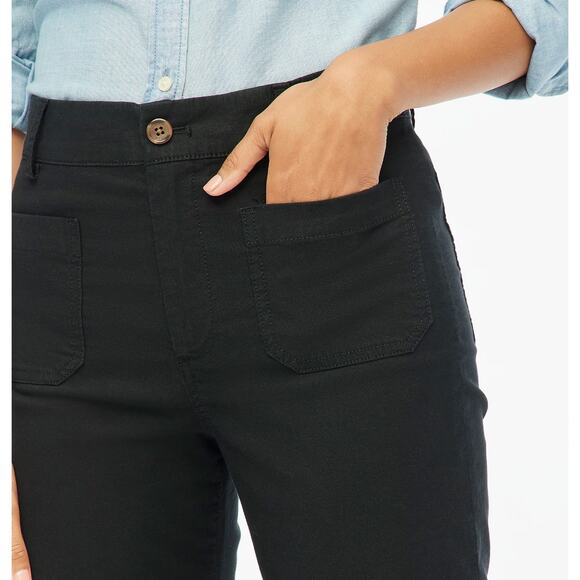 J.Crew Lizzie High Rise Patch Pocket Wide Leg Pant Classic Black US 32 NWT - Picture 3 of 13